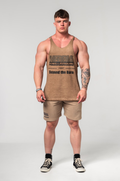 Beige Men's Gym Shorts NEBBIA GYM BRO - Image 6