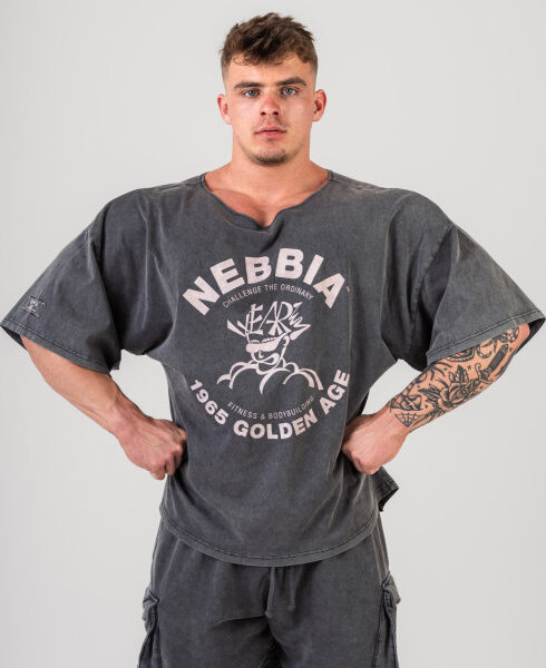 Black Washed Rag Top T-Shirt GOLDEN AGE