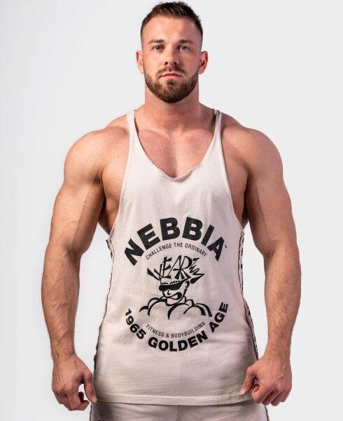 Light Grey Washed Muscle Back Stringer GOLDEN AGE