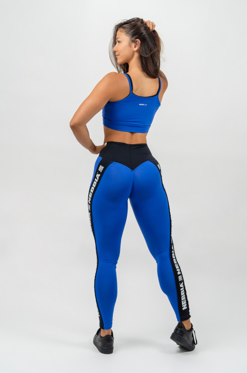 Blue High Rise Leggings with Side Stripe ICONIC - Image 5