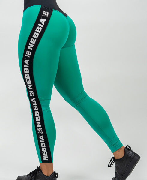 Green High Rise Leggings with Side Stripe ICONIC