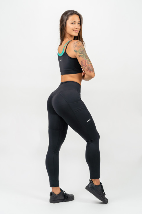 Black High Waisted Leggings LEG DAY GOALS - Image 4