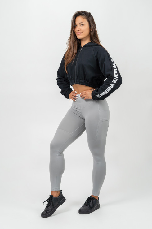 Grey High Waisted Leggings LEG DAY GOALS - Image 3