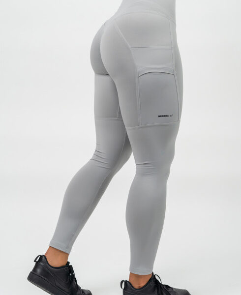 Grey High Waisted Leggings LEG DAY GOALS
