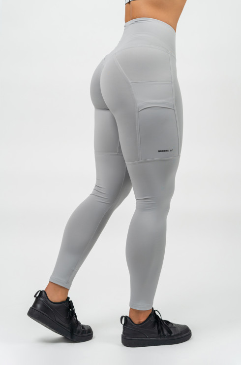 Grey High Waisted Leggings LEG DAY GOALS